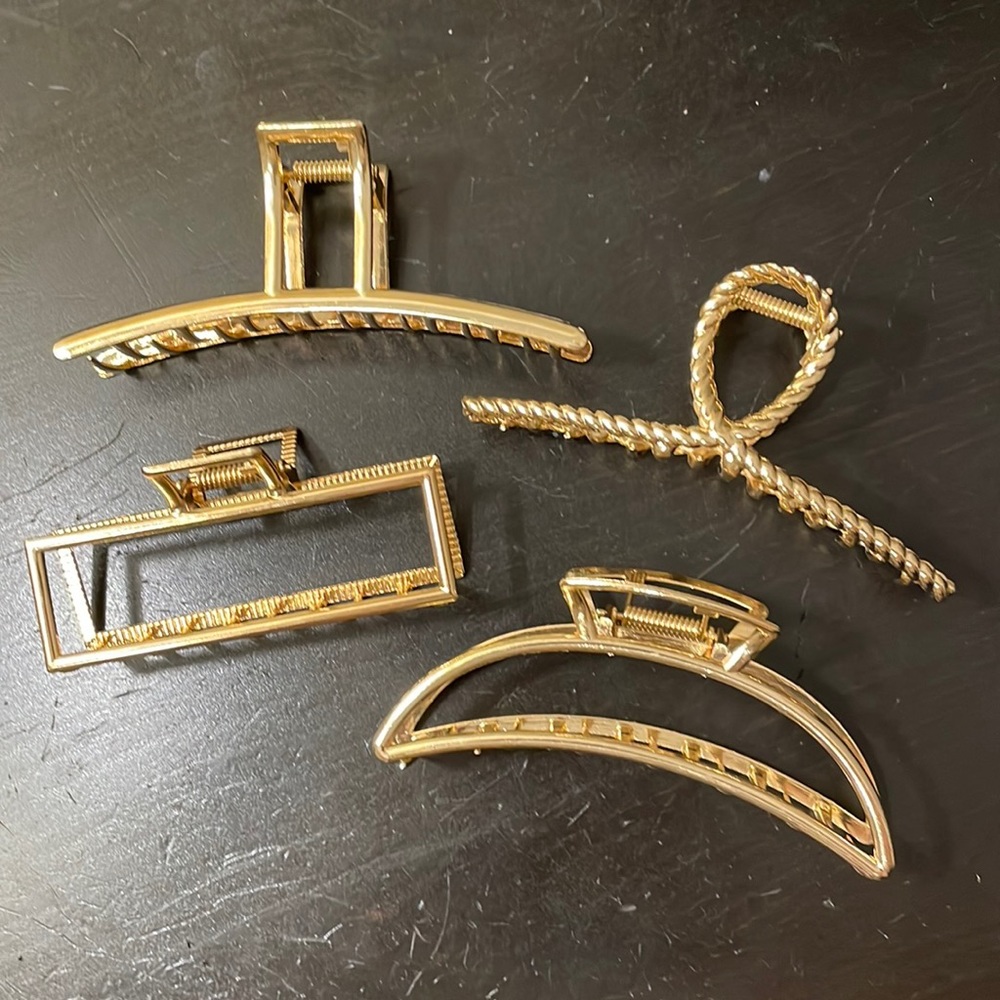 Gold Hair Clips Set, Hair Accessories